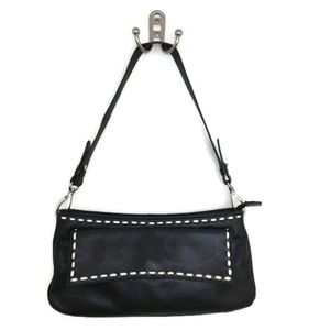 Wilsons Genuine Leather Pelle Studio Black Shoulder Purse Small Zip Closure Bag